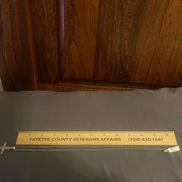 Stainless Steel Diamond Cross Necklace, excellent condition - Picture 5 of 6